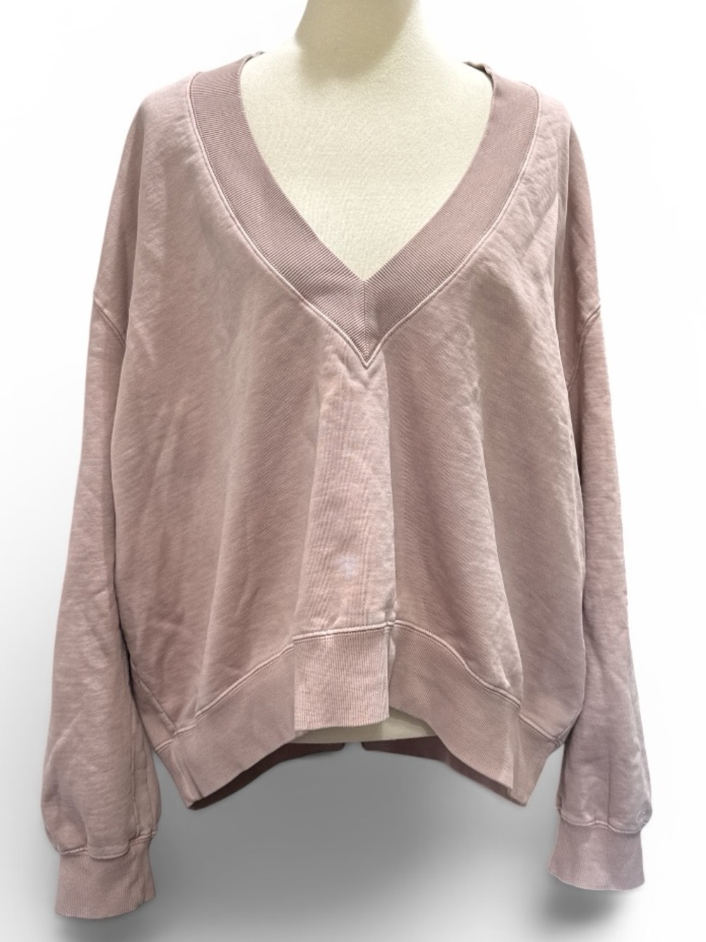 SKIMS Boyfriend Fleece V-Neck Pullover Light Fawn #658